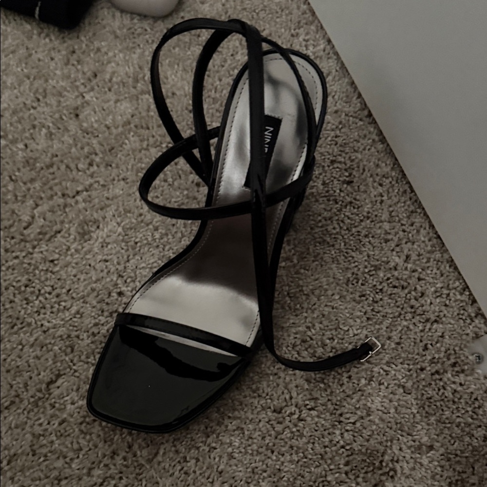 DV by Dolce Vita Glossy Black Strappy Heels